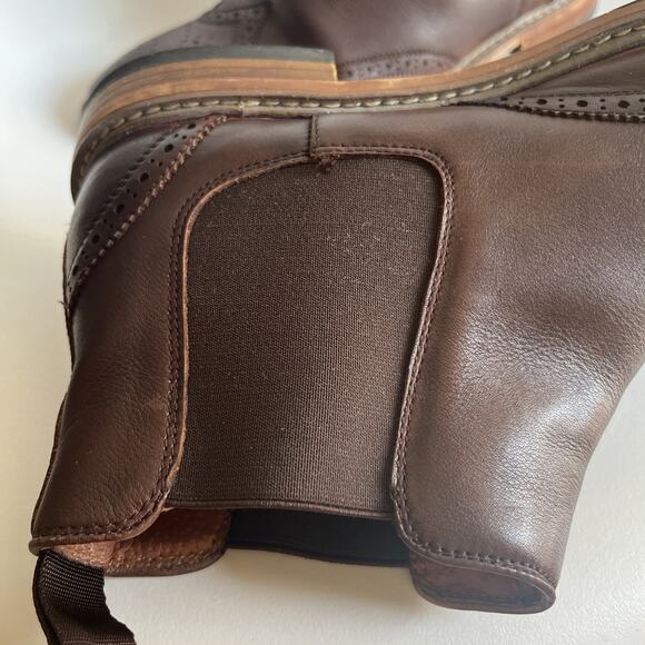 Mens Florsheim Streets WT Chelsea Boots Size 10 Brown Leather Wingtip Brogue EUC main image 13